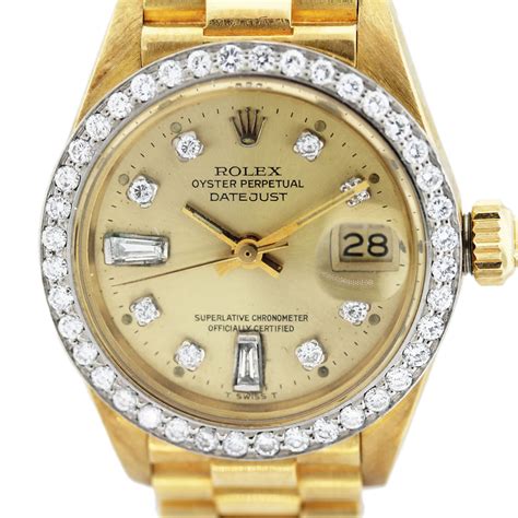 gold presidential rolex with diamond bezel|rolex presidential 18k solid gold.